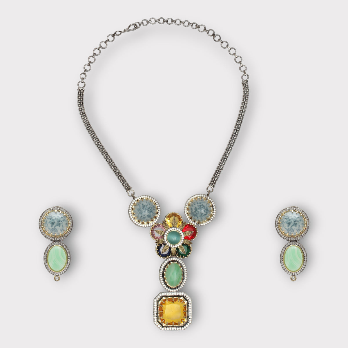 Exquisite Multicolor Contemporary Necklace Set