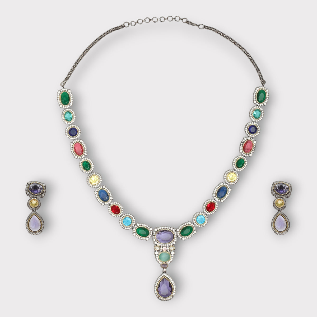 Opulent Multicolor Contemporary Necklace Set