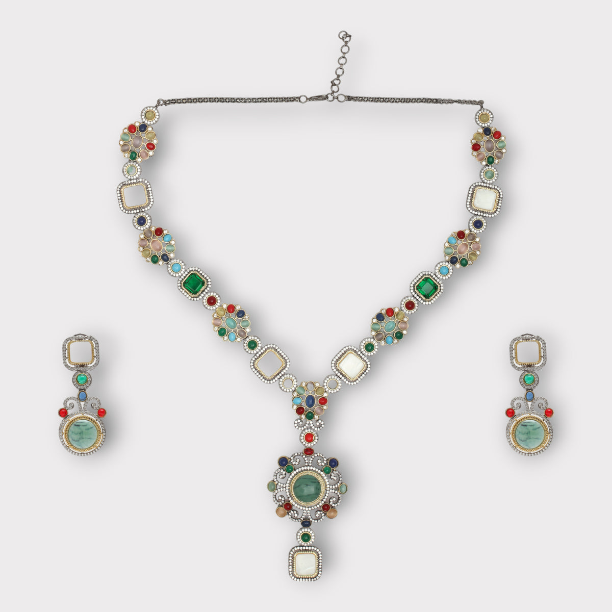 Graceful Multicolor Contemporary Necklace Set