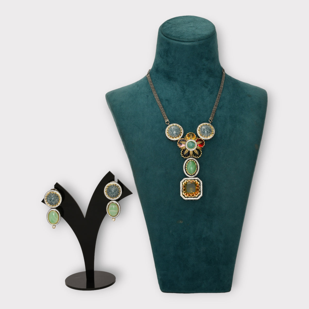 Exquisite Multicolor Contemporary Necklace Set